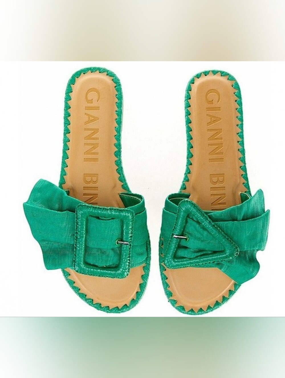 Gianni Bini Jaxson Faille Mismatched Buckle Flat Sandals